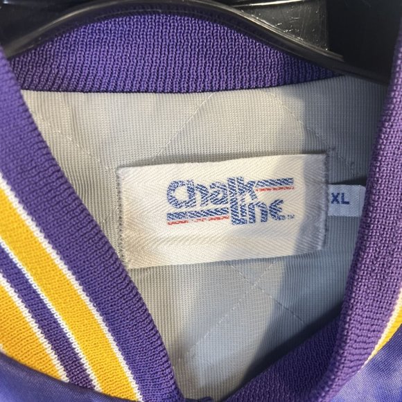 COPY - Vintage Chalk Line Minnesota Vikings NFL Satin Jacket Mens Size XL - Picture 3 of 6